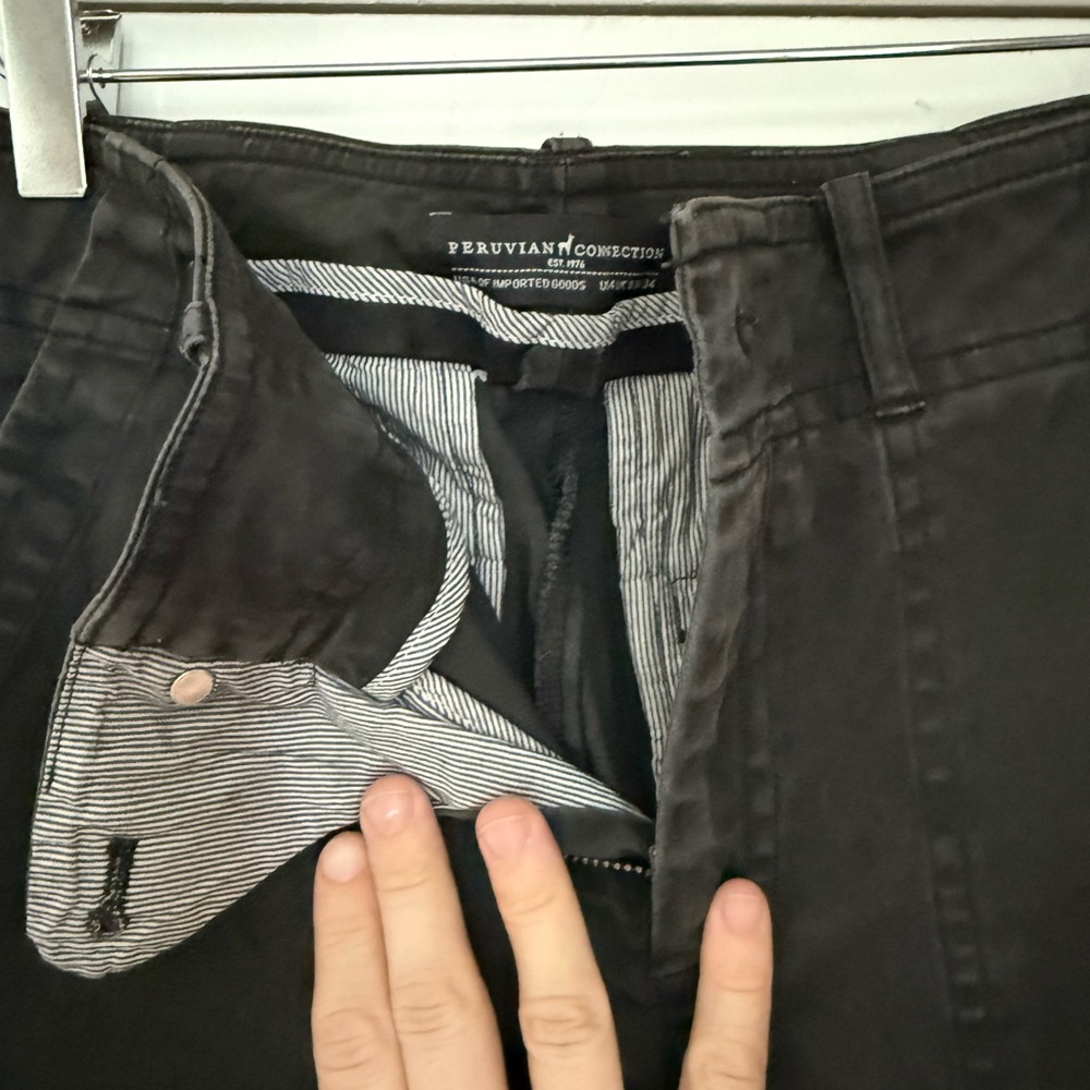 Peruvian Connection Black Tie-Cuff Pants